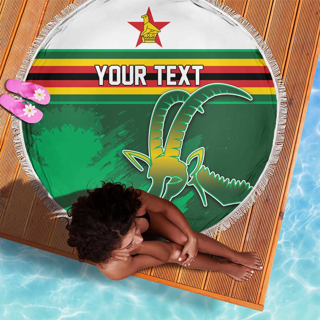 Zimbabwe Rugby Personalized Beach Blanket Charging Sables Spirit