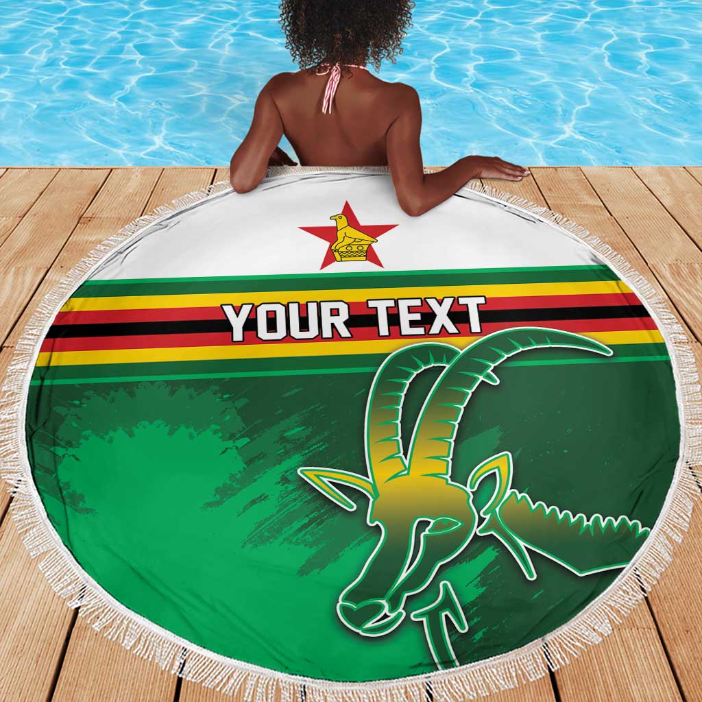 Zimbabwe Rugby Personalized Beach Blanket Charging Sables Spirit