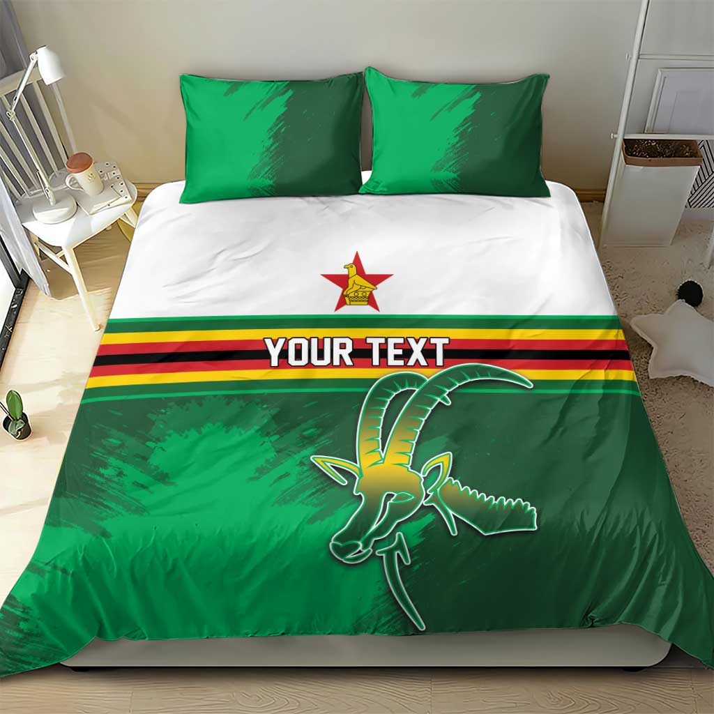 Zimbabwe Rugby Personalized Bedding Set Charging Sables Spirit