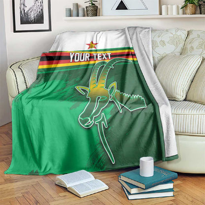 Zimbabwe Rugby Personalized Blanket Charging Sables Spirit
