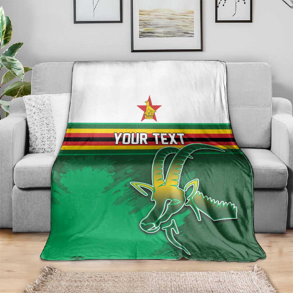 Zimbabwe Rugby Personalized Blanket Charging Sables Spirit