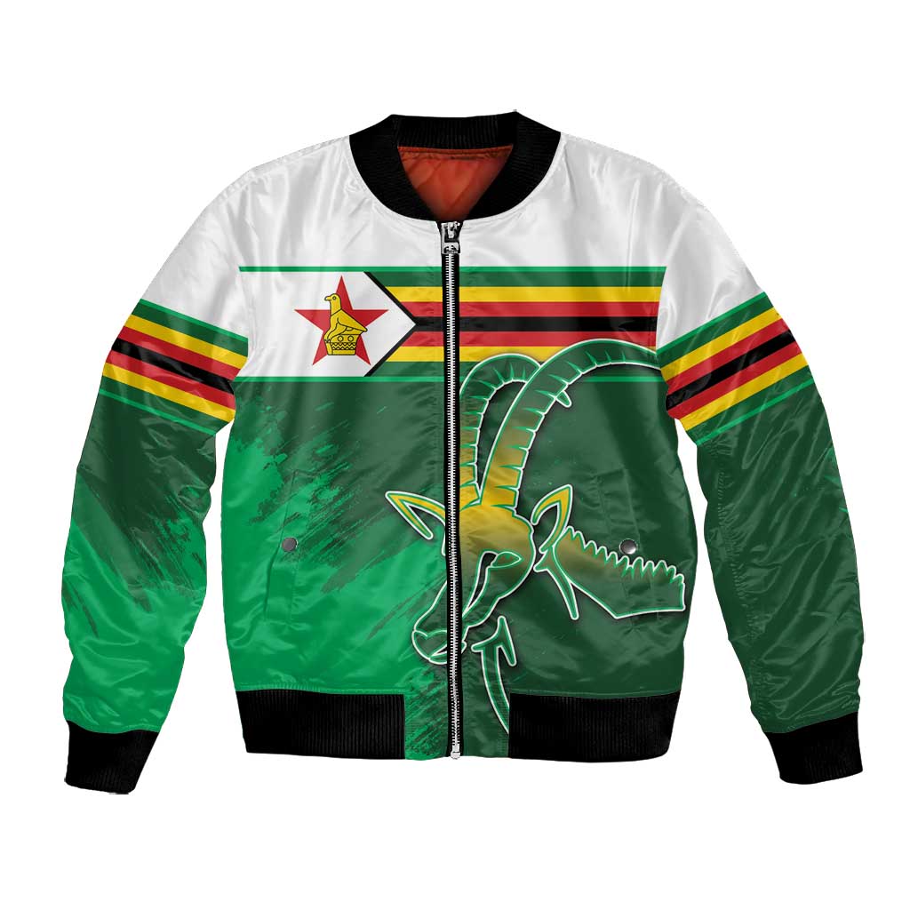 Zimbabwe Rugby Personalized Bomber Jacket Charging Sables Spirit