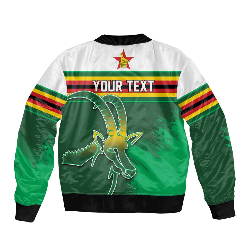 Zimbabwe Rugby Personalized Bomber Jacket Charging Sables Spirit