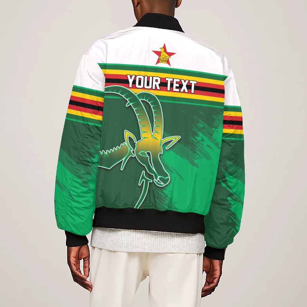 Zimbabwe Rugby Personalized Bomber Jacket Charging Sables Spirit