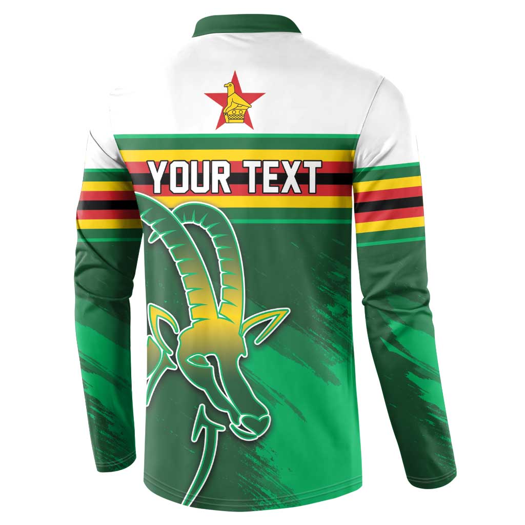 Zimbabwe Rugby Personalized Button Sweatshirt Charging Sables Spirit