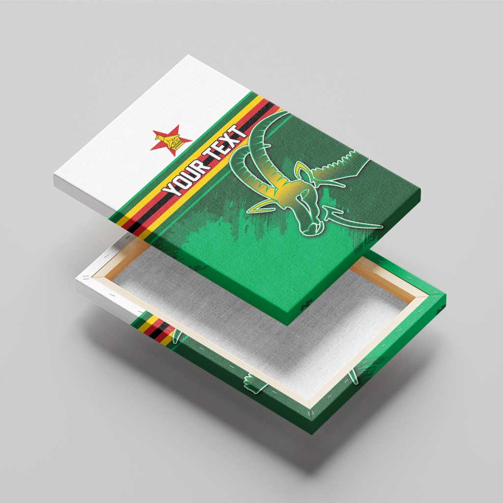 Zimbabwe Rugby Personalized Canvas Wall Art Charging Sables Spirit