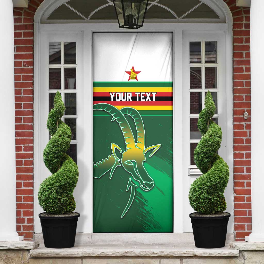 Zimbabwe Rugby Personalized Door Cover Charging Sables Spirit