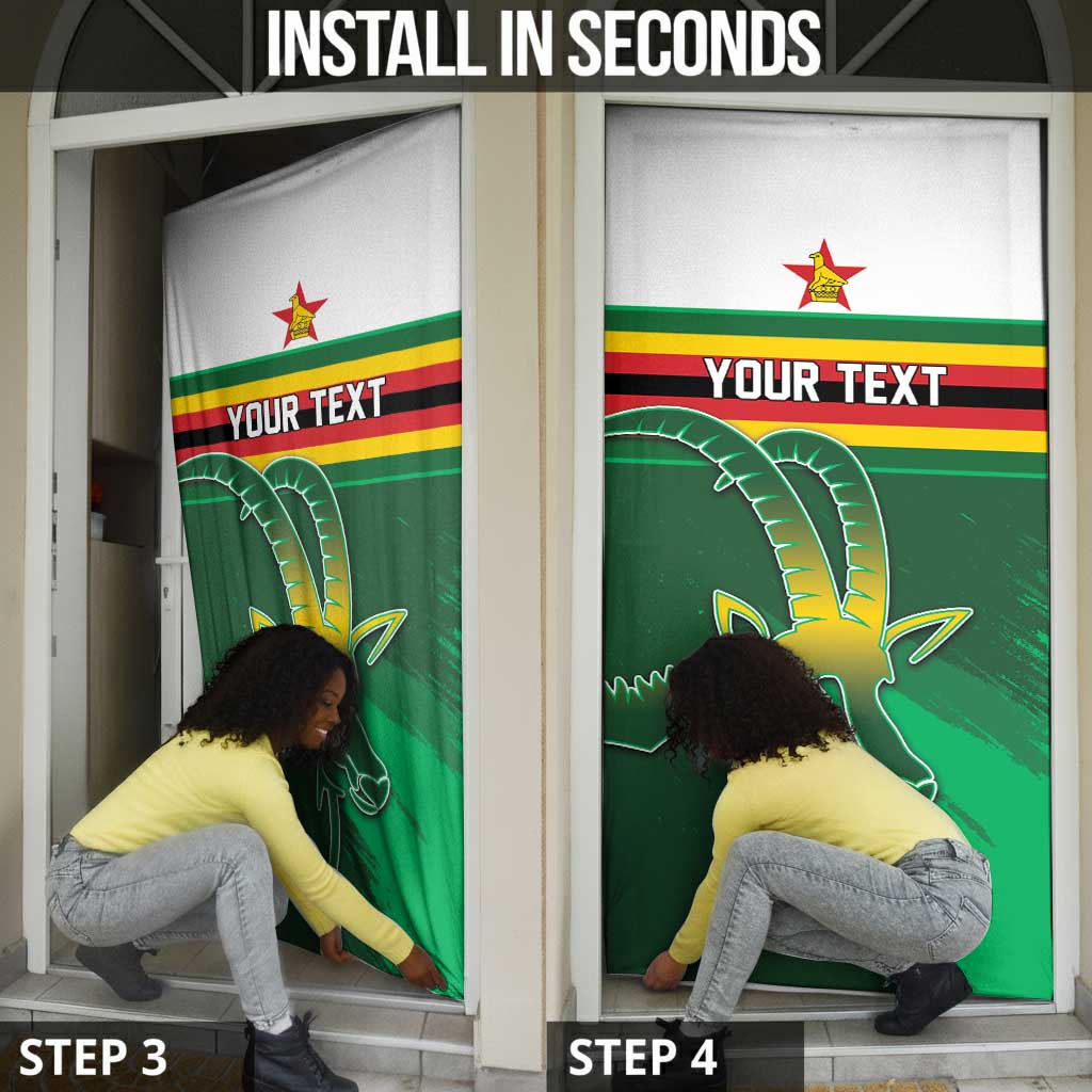 Zimbabwe Rugby Personalized Door Cover Charging Sables Spirit