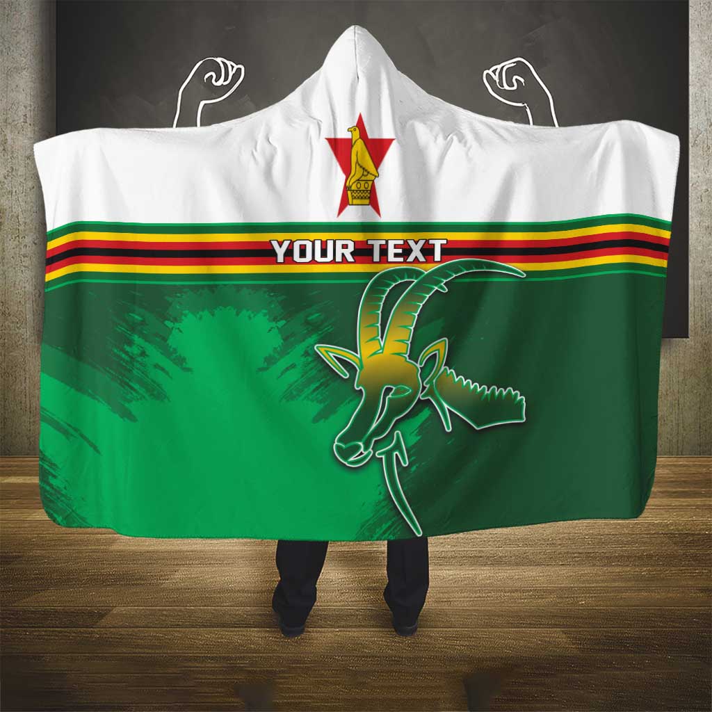 Zimbabwe Rugby Personalized Hooded Blanket Charging Sables Spirit