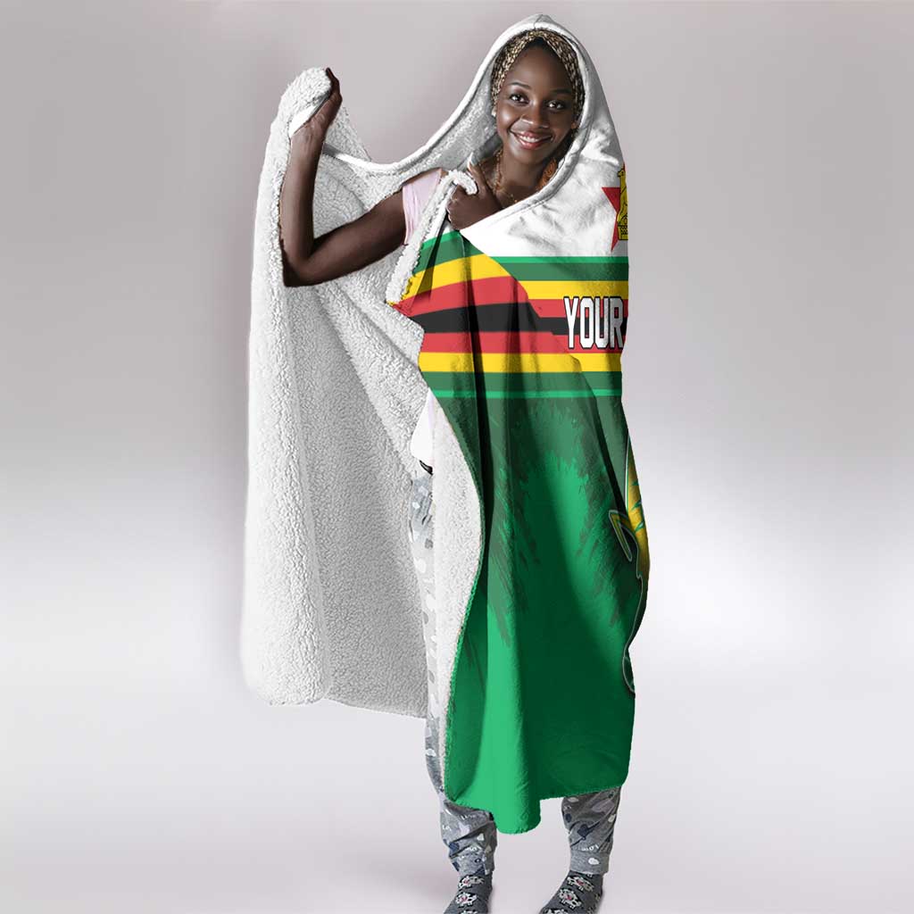 Zimbabwe Rugby Personalized Hooded Blanket Charging Sables Spirit