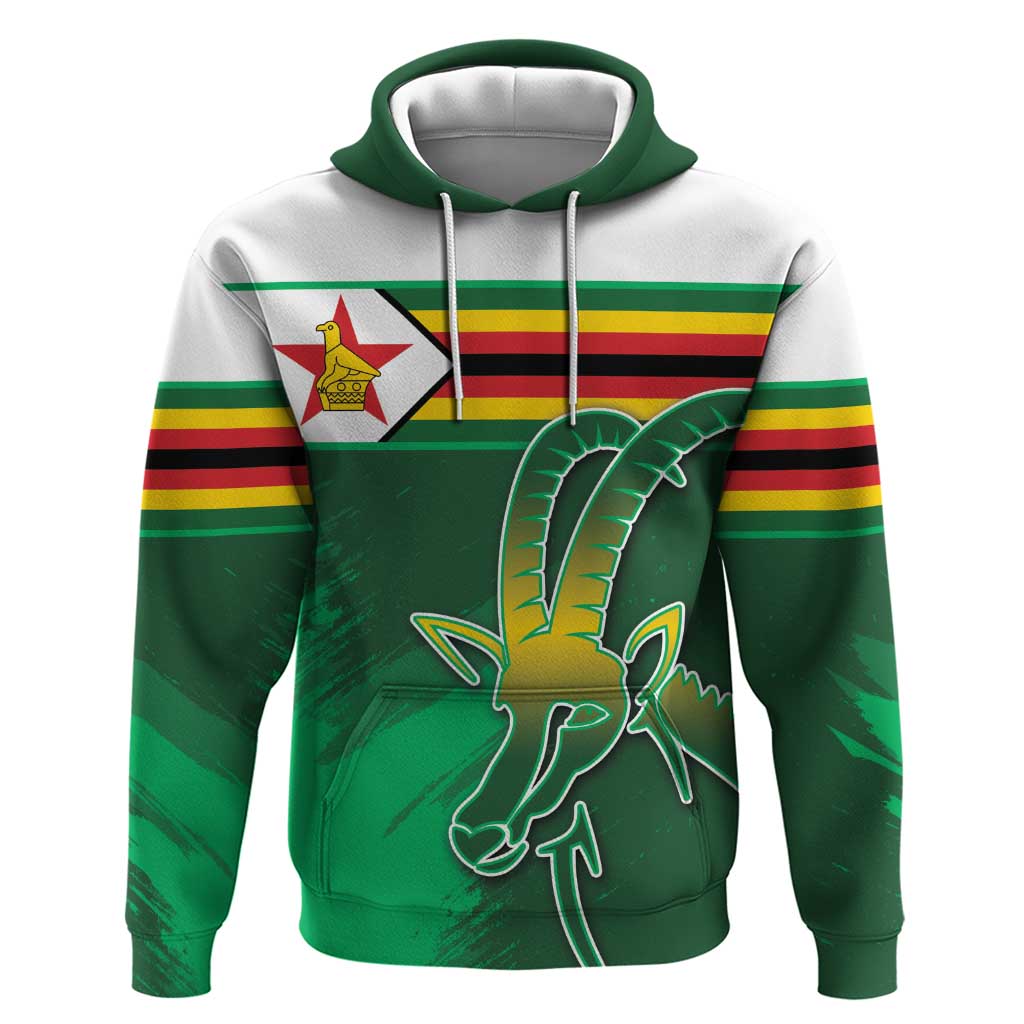 Zimbabwe Rugby Personalized Hoodie Charging Sables Spirit
