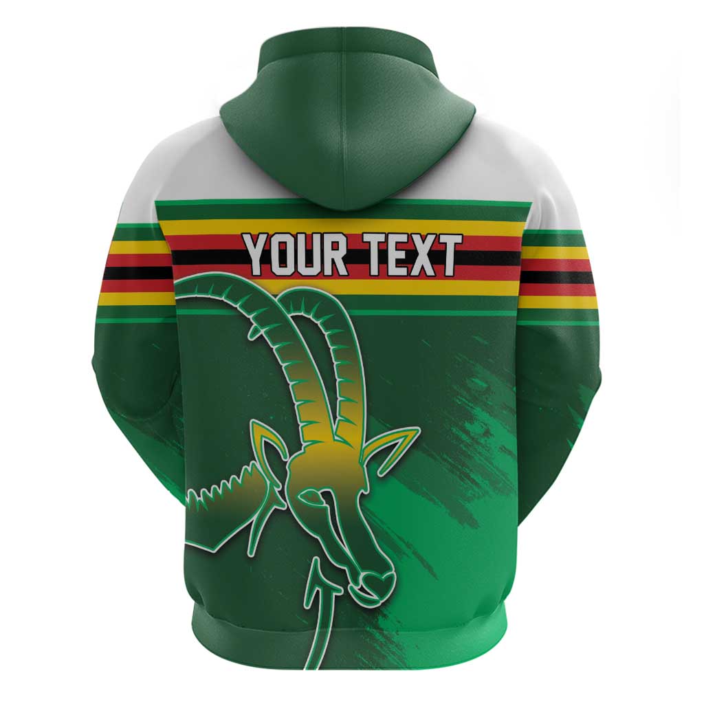 Zimbabwe Rugby Personalized Hoodie Charging Sables Spirit