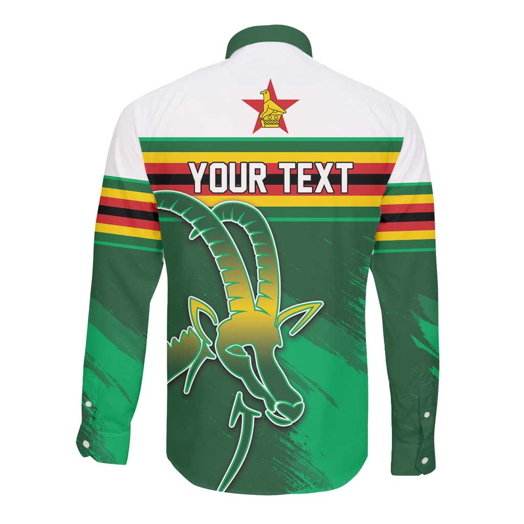 Zimbabwe Rugby Personalized Long Sleeve Button Shirt Charging Sables Spirit