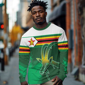 Zimbabwe Rugby Personalized Long Sleeve Shirt Charging Sables Spirit