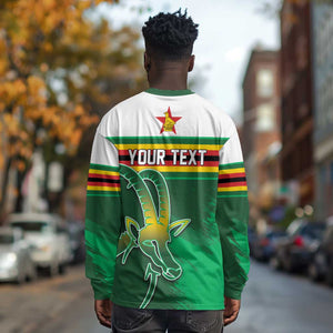 Zimbabwe Rugby Personalized Long Sleeve Shirt Charging Sables Spirit