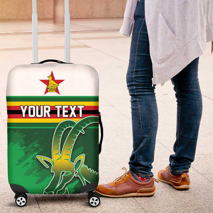 Zimbabwe Rugby Personalized Luggage Cover Charging Sables Spirit
