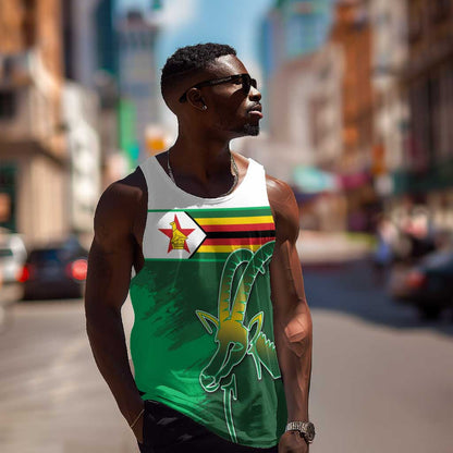 Zimbabwe Rugby Personalized Men Tank Top Charging Sables Spirit