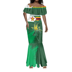 Zimbabwe Rugby Personalized Mermaid Dress Charging Sables Spirit