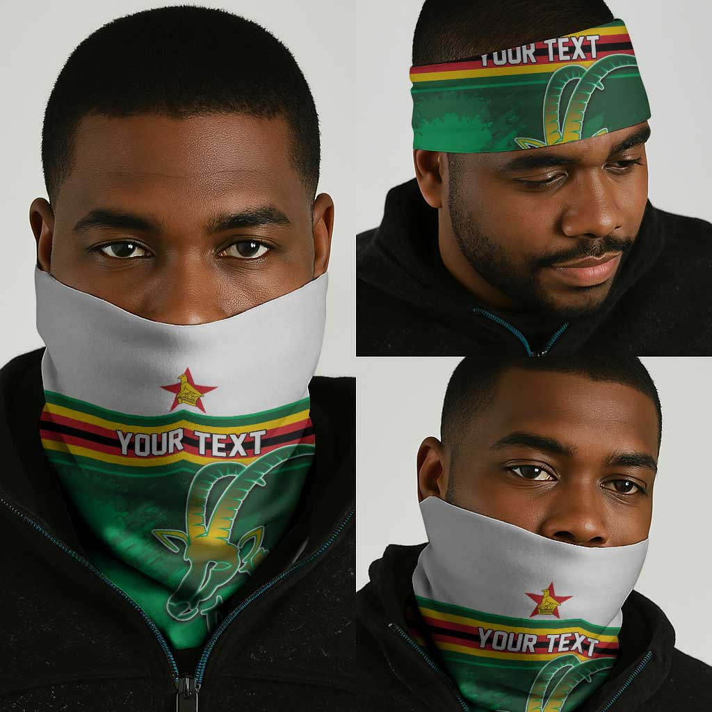 Zimbabwe Rugby Personalized Neck Gaiter Charging Sables Spirit