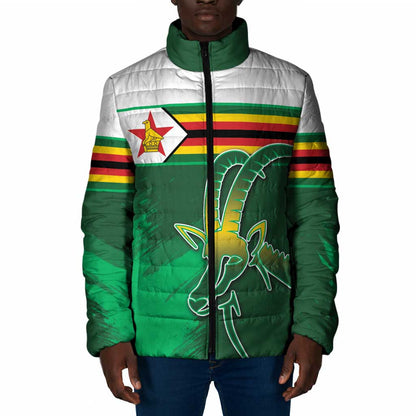 Zimbabwe Rugby Personalized Padded Jacket Charging Sables Spirit
