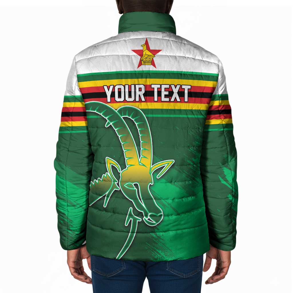 Zimbabwe Rugby Personalized Padded Jacket Charging Sables Spirit