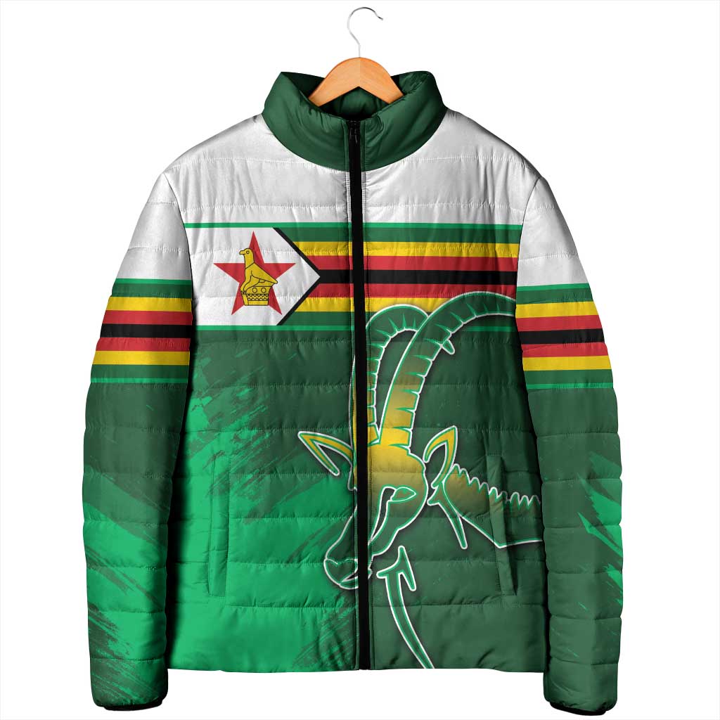 Zimbabwe Rugby Personalized Padded Jacket Charging Sables Spirit