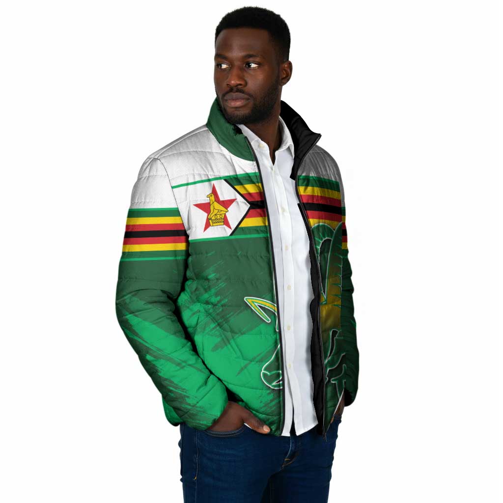 Zimbabwe Rugby Personalized Padded Jacket Charging Sables Spirit