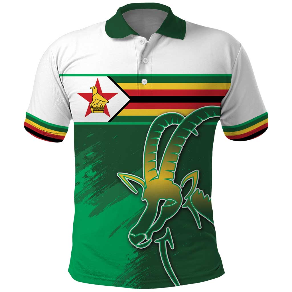 Zimbabwe Rugby Personalized Polo Shirt Charging Sables Spirit