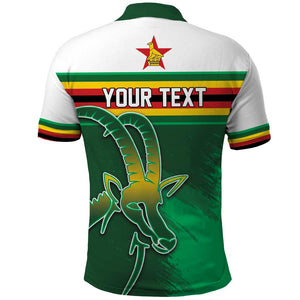 Zimbabwe Rugby Personalized Polo Shirt Charging Sables Spirit
