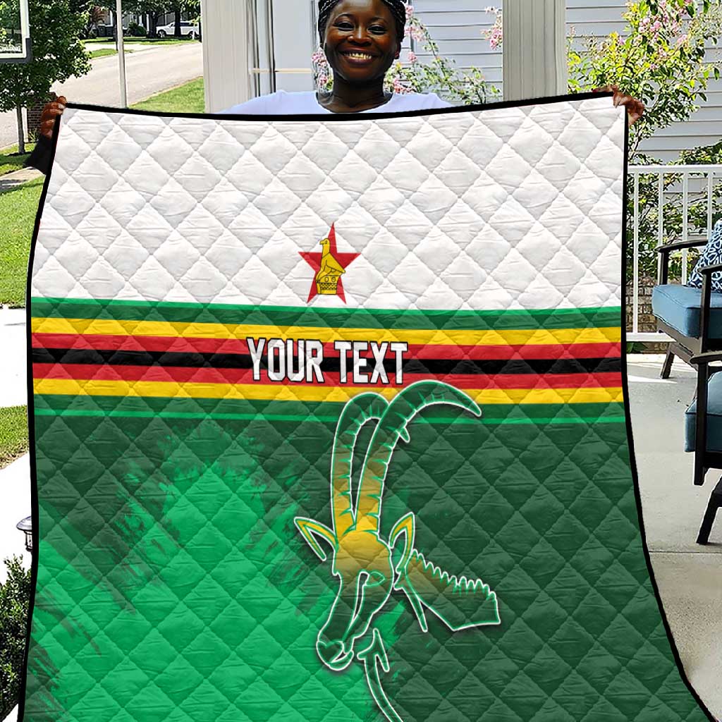 Zimbabwe Rugby Personalized Quilt Charging Sables Spirit