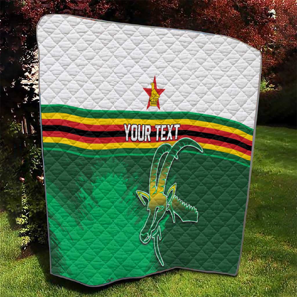 Zimbabwe Rugby Personalized Quilt Charging Sables Spirit
