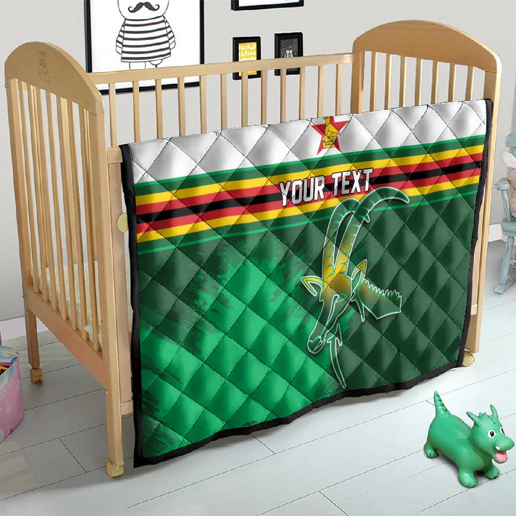 Zimbabwe Rugby Personalized Quilt Charging Sables Spirit