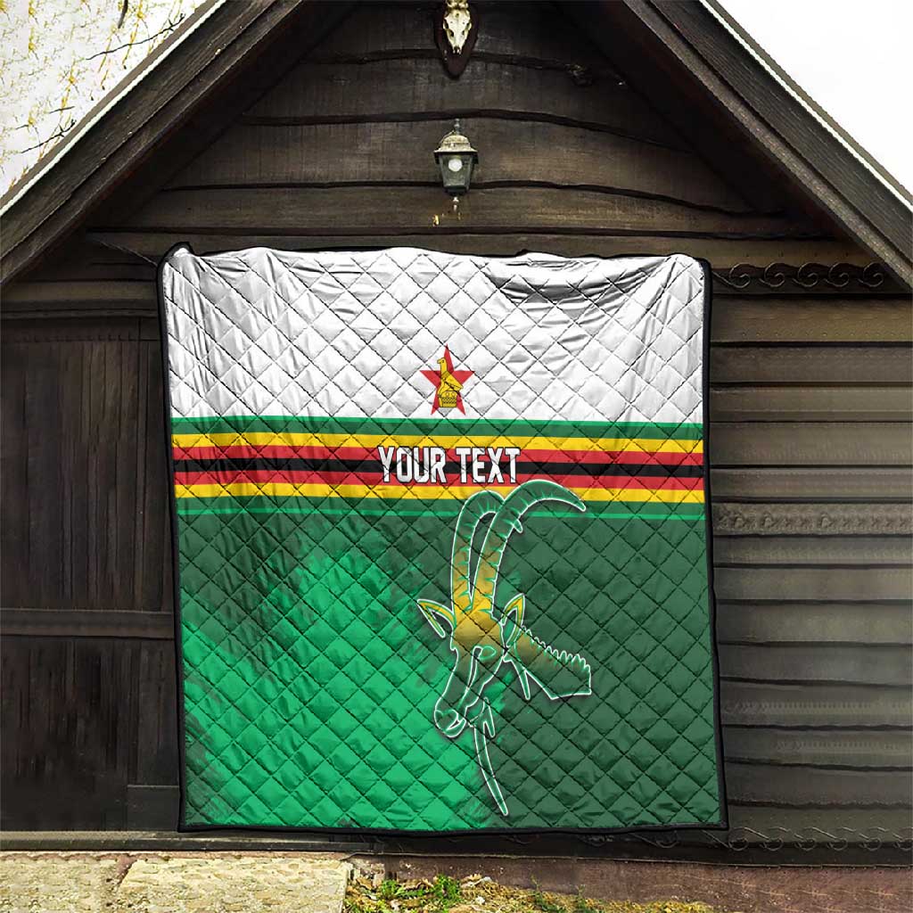 Zimbabwe Rugby Personalized Quilt Charging Sables Spirit