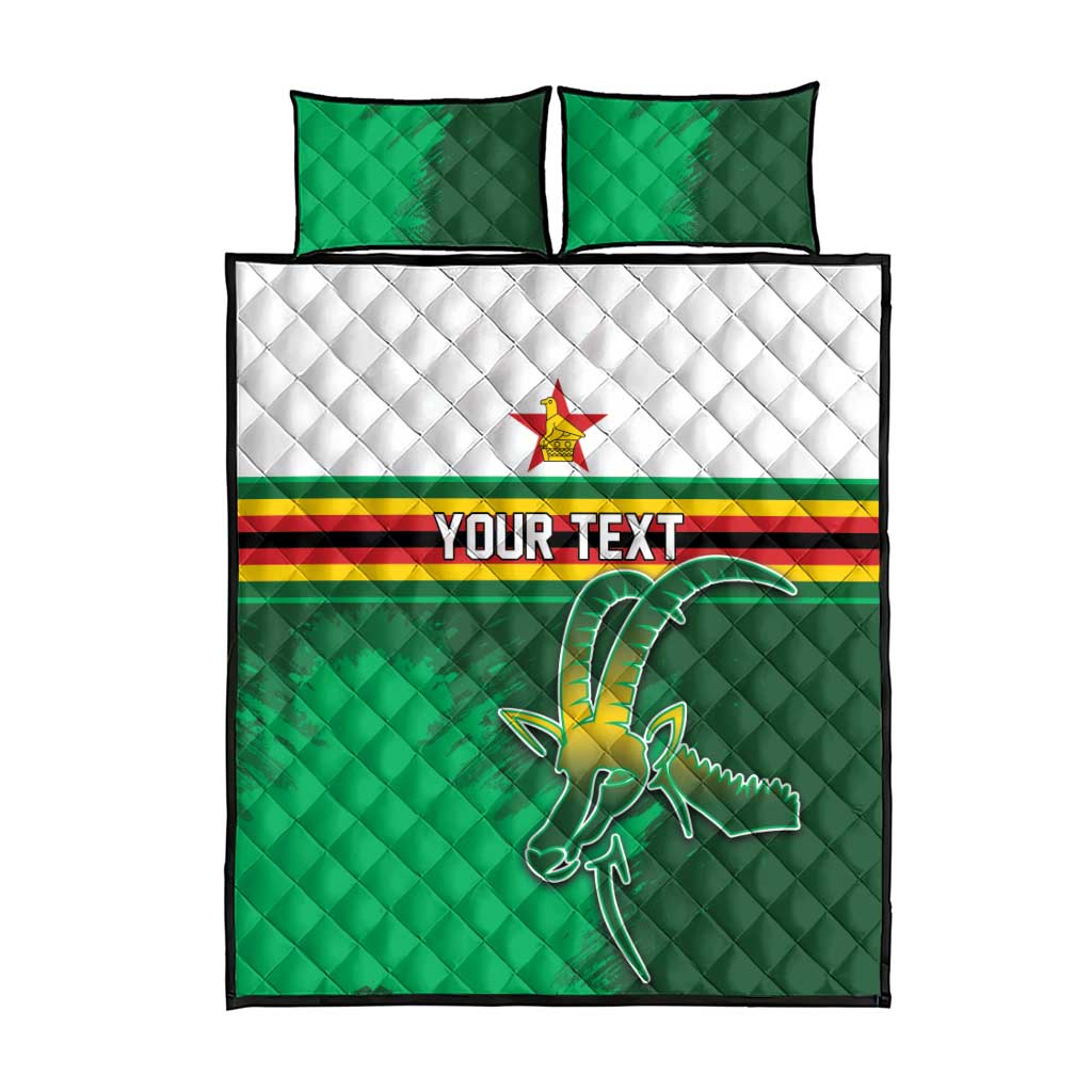 Zimbabwe Rugby Personalized Quilt Bed Set Charging Sables Spirit