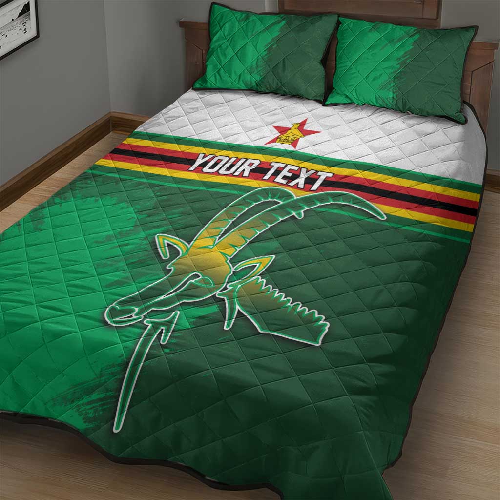 Zimbabwe Rugby Personalized Quilt Bed Set Charging Sables Spirit