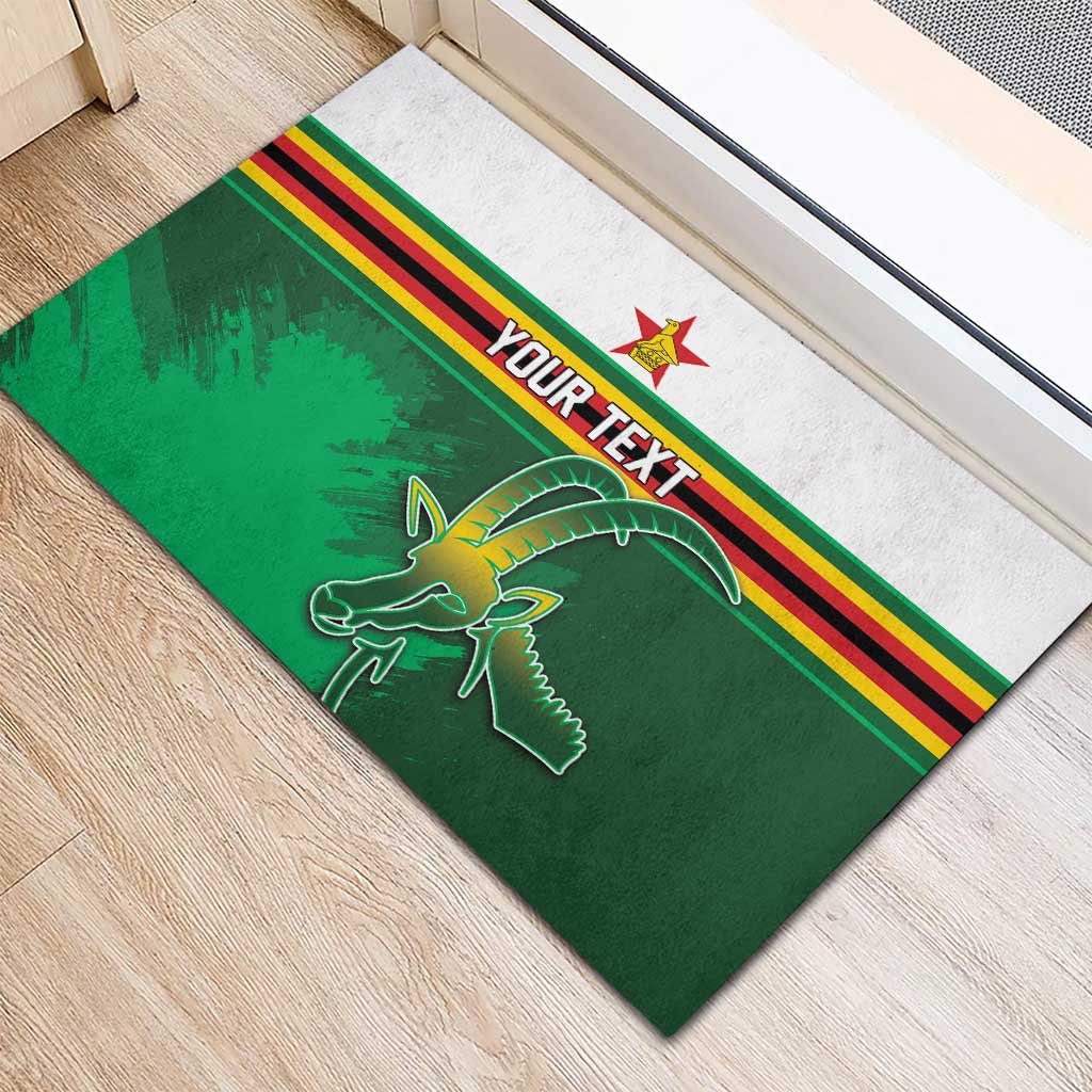 Zimbabwe Rugby Personalized Rubber Doormat Charging Sables Spirit