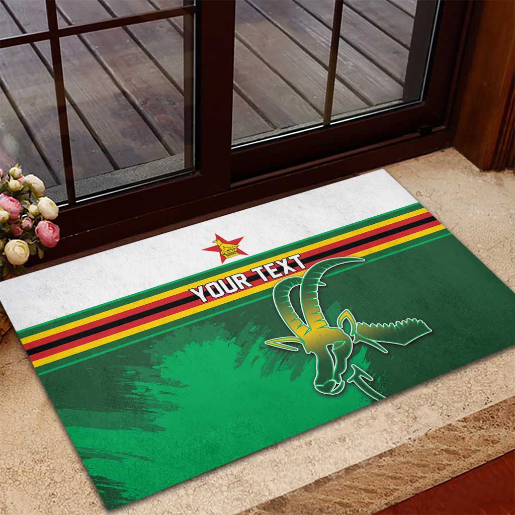 Zimbabwe Rugby Personalized Rubber Doormat Charging Sables Spirit