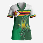 Zimbabwe Rugby Personalized Scrub Top Charging Sables Spirit