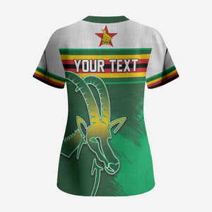 Zimbabwe Rugby Personalized Scrub Top Charging Sables Spirit