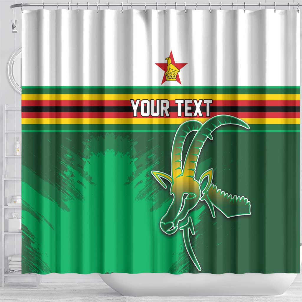 Zimbabwe Rugby Personalized Shower Curtain Charging Sables Spirit