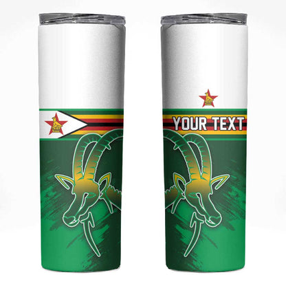 Zimbabwe Rugby Personalized Skinny Tumbler Charging Sables Spirit