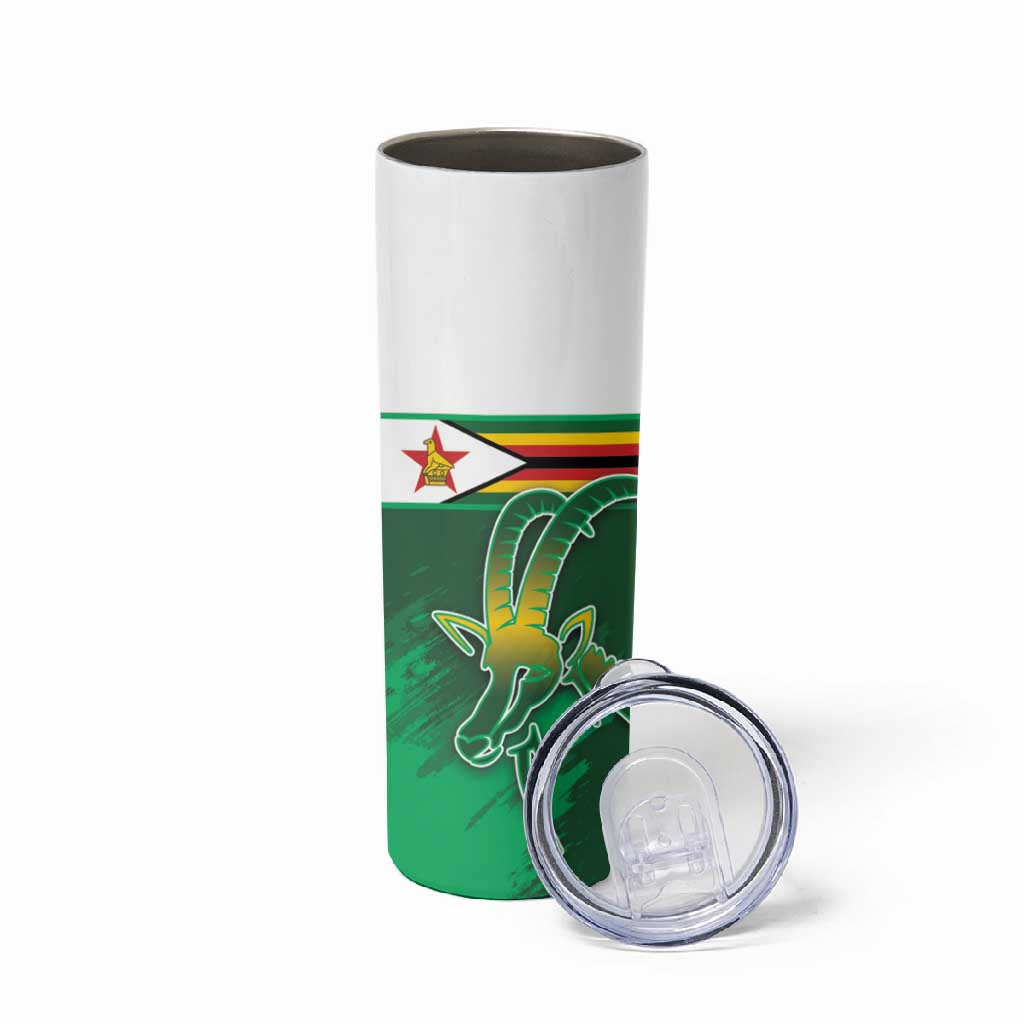 Zimbabwe Rugby Personalized Skinny Tumbler Charging Sables Spirit