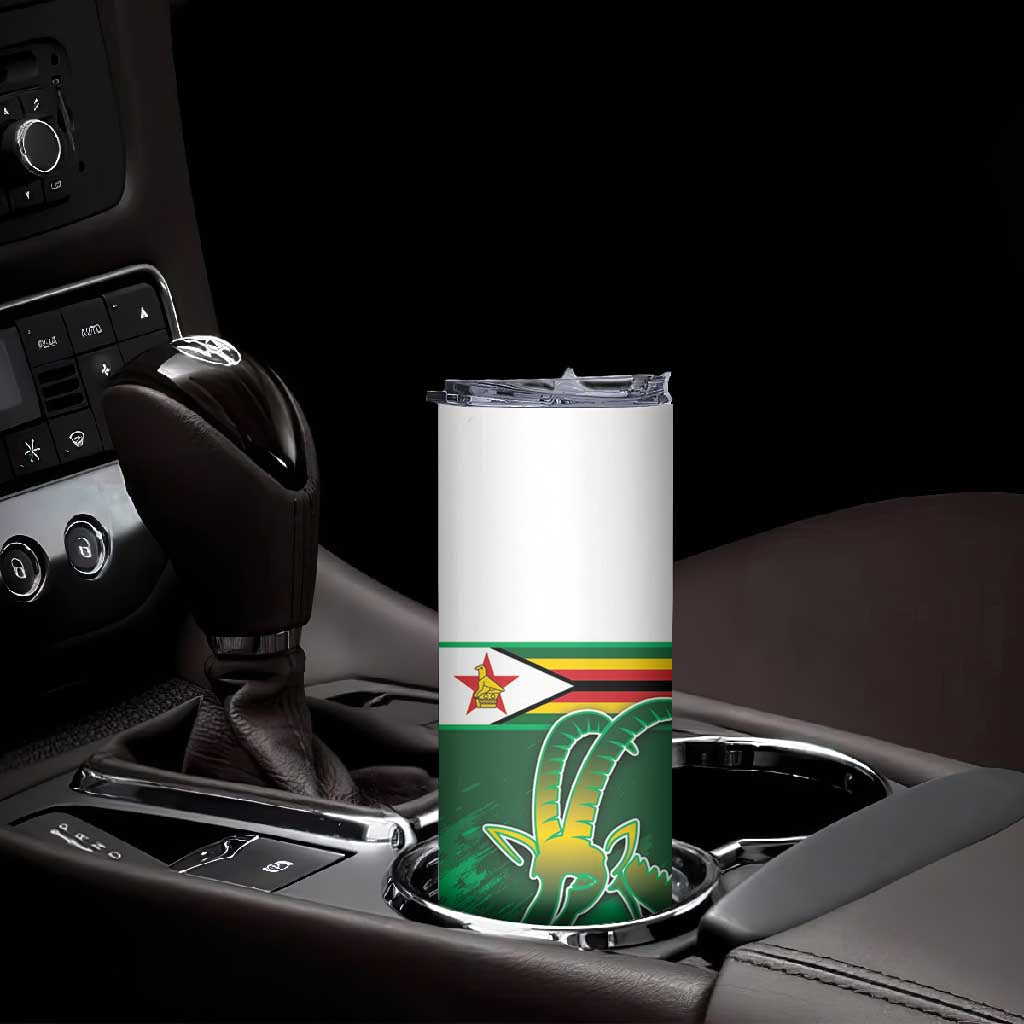Zimbabwe Rugby Personalized Skinny Tumbler Charging Sables Spirit