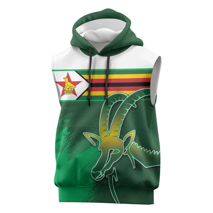 Zimbabwe Rugby Personalized Sleeveless Hoodie Charging Sables Spirit