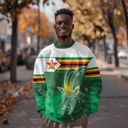 Zimbabwe Rugby Personalized Sweatshirt Charging Sables Spirit