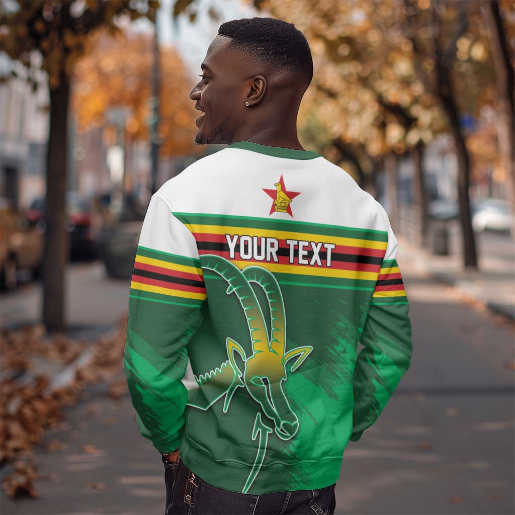 Zimbabwe Rugby Personalized Sweatshirt Charging Sables Spirit