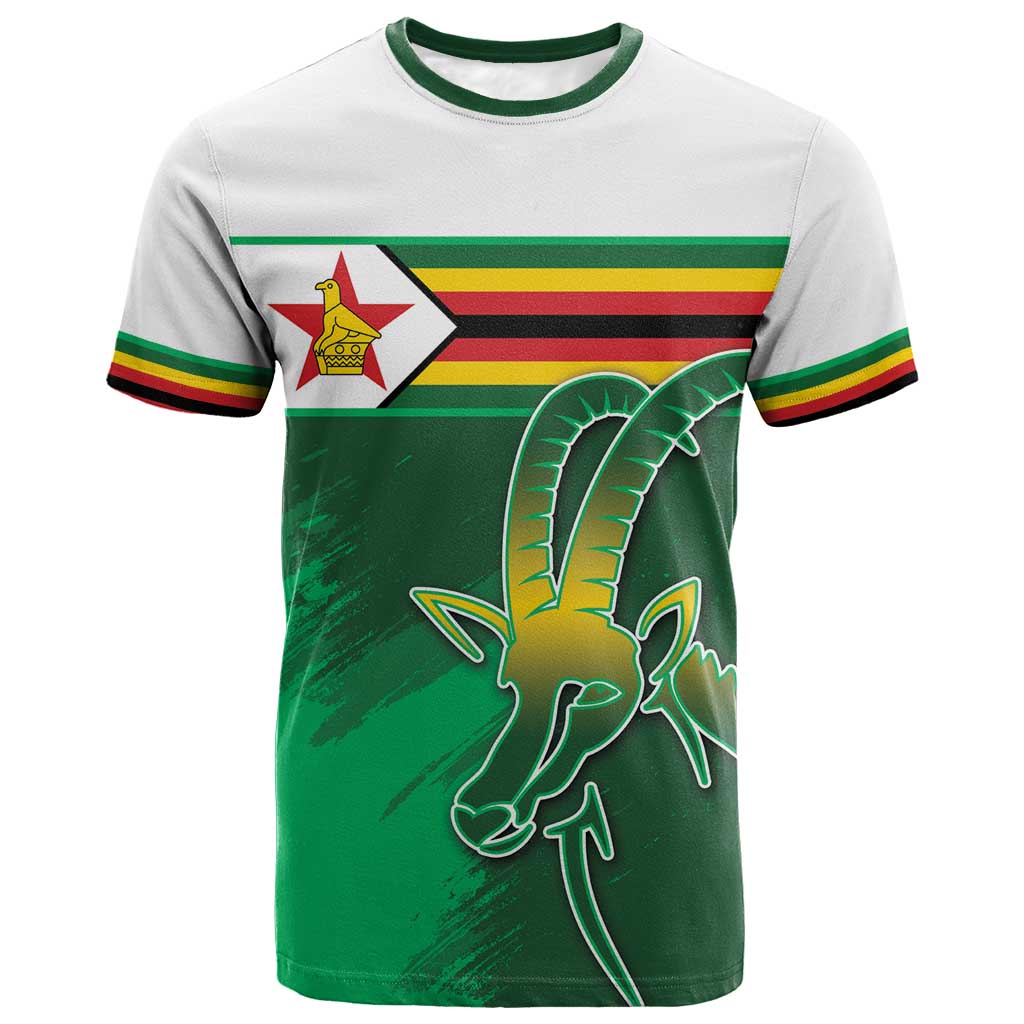 Zimbabwe Rugby Personalized T shirt Charging Sables Spirit