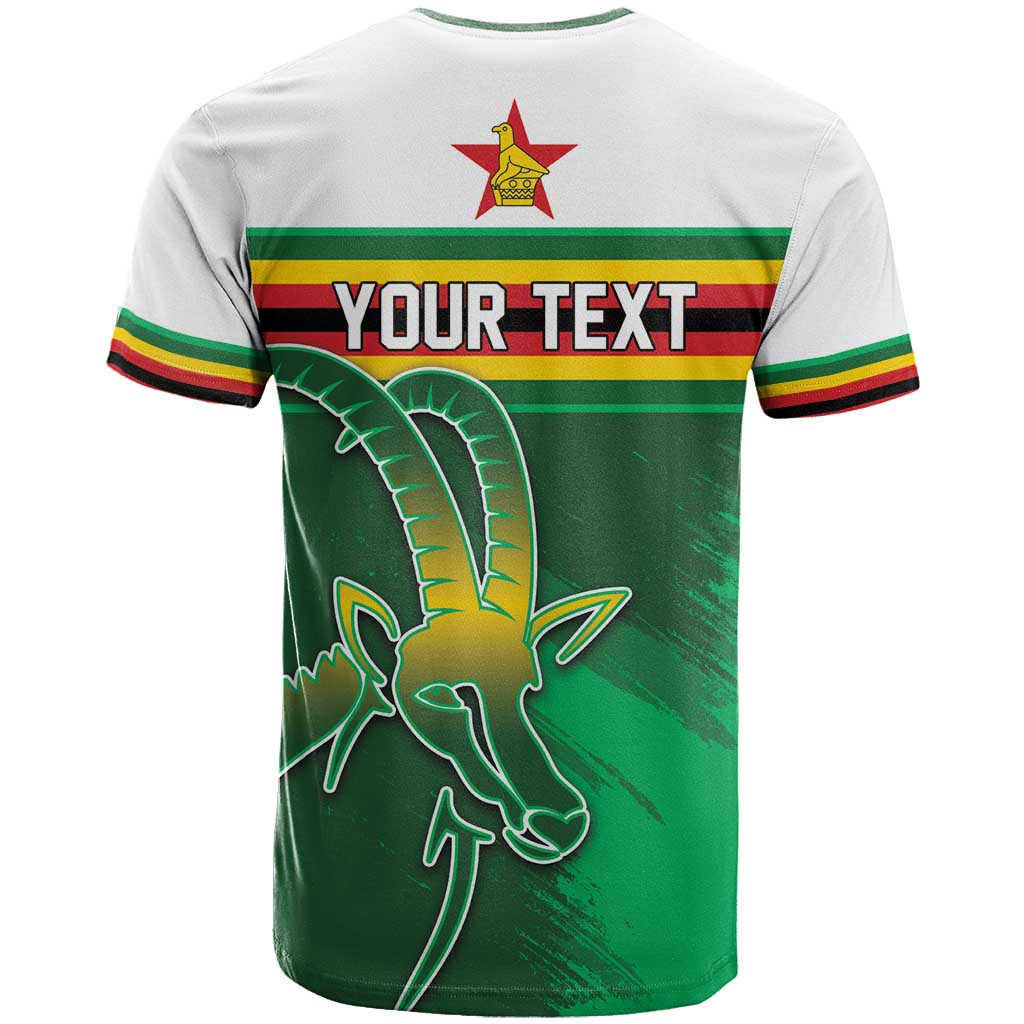 Zimbabwe Rugby Personalized T shirt Charging Sables Spirit