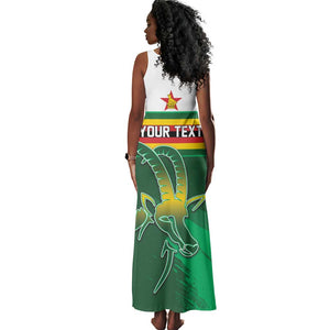 Zimbabwe Rugby Personalized Tank Maxi Dress Charging Sables Spirit