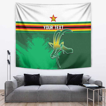 Zimbabwe Rugby Personalized Tapestry Charging Sables Spirit